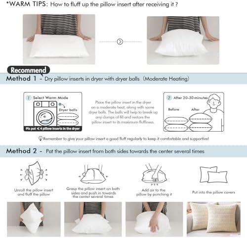 MIULEE 12x20 Inches Pillow Inserts Pack of 4, Decorative Throw Pillow Inserts - Image 2