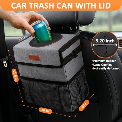 Vankor Car Trash Can with Lid Leak Proof Car Accessories - Image 2