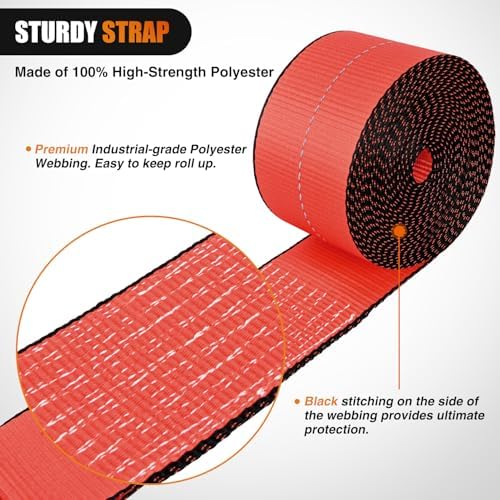 Nilight Truck Straps 4" x 30' Heavy Duty Tie Down - Image 3