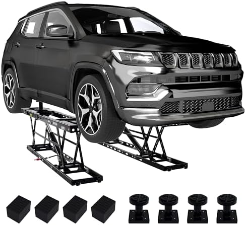 SPECRAFT 7000LBS Black Portable Hydraulic Car Lift, Home Garage by SPECRAFT
