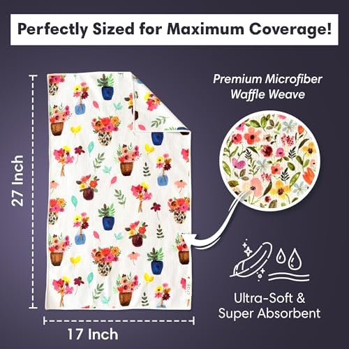 Double-Sided Microfiber Hand Towels, Waffle Kitchen Towels Set - Image 2