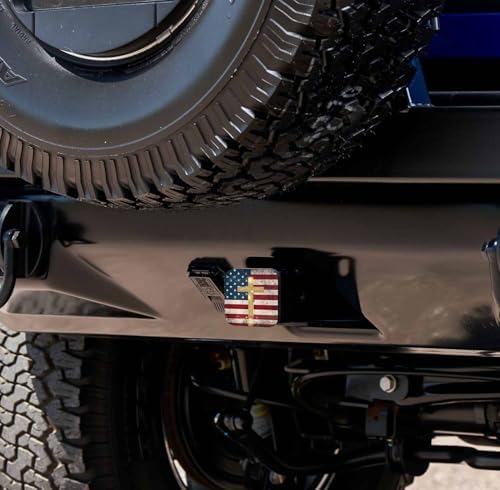 Swono 1 Pack AUTO Trailer Hitch Cover Golden Cross on Vintage Flag 2Inch Rubber - Image 6