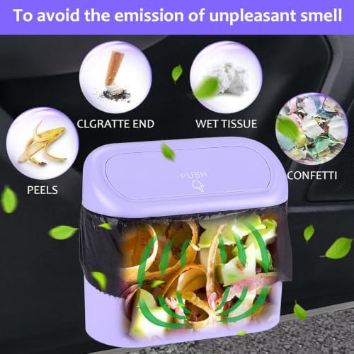 Accmor Car Trash Can with Lid, 2 Pack Mini Vehicle Garbage Can, Leakproof Auto - Image 5