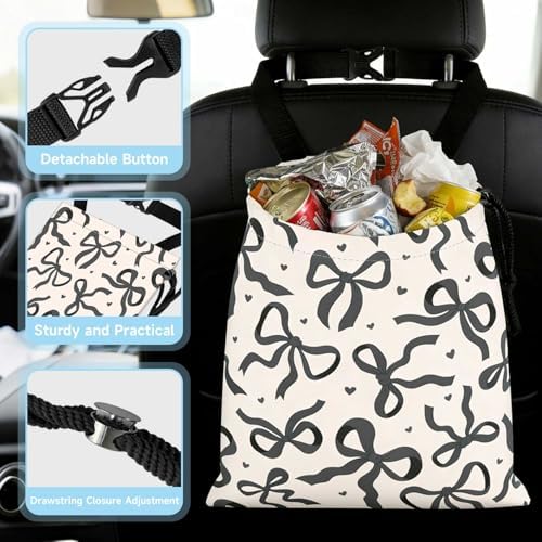 Black Bow Car Trash Bag - Image 4