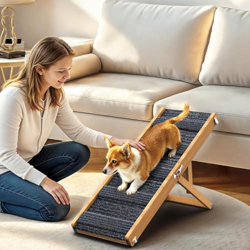 Pawaboo Dog Ramp for Couch Foldable, 5 Ajustable Height from 9.8" to 20.5" by Pawaboo