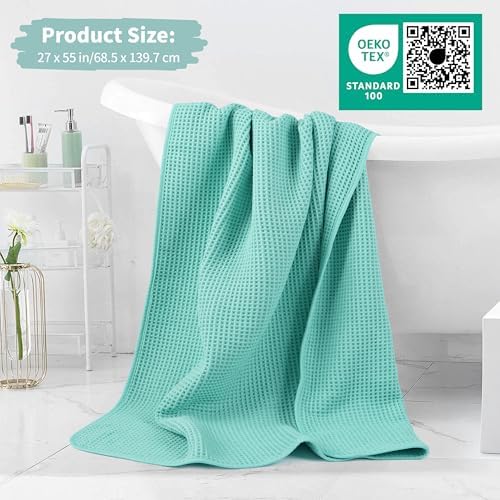 MICROFI Microfiber Waffle Bath Towels, 4 Pieces, Fast Drying, Lint Free 430 GSM - Image 5