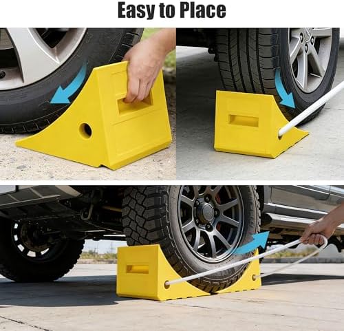Yescom Truck Wheel Chocks with 5ft Rope - Image 6