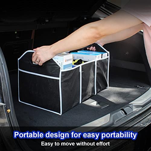 8sanlione Car Trunk Organizer, 3 Compartments, Foldable Storage Bag - Image 4
