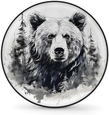 Rv Spare Tire Cover Wheel Mountain Bear Gray Tire Covers Wheel Protectors by FengQuGou