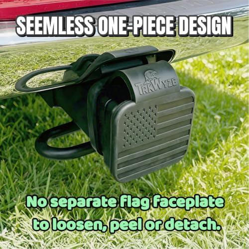 American Flag Rubber Hitch Cover, UV-Resistant, Car Wash Safe - Image 2
