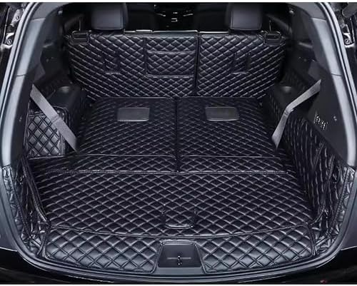 Trunk Mat Cadillac XT6 7 Seat Black w/Black Stitching by FHJBPSeatCoverCargoMat