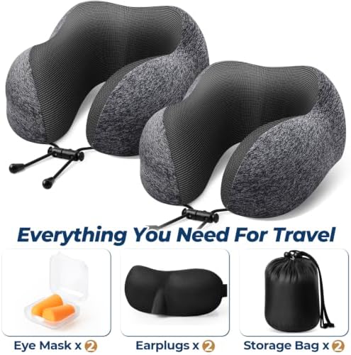ExploreBliss Travel Pillow, Memory Foam Neck Pillow Airplane - Image 2