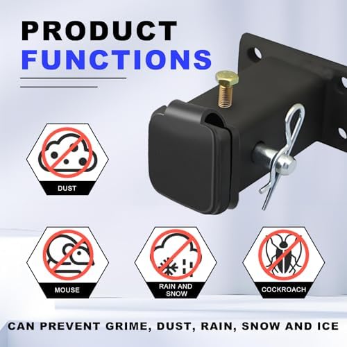 Black Trailer Hook Dust-Proof Plug, 1.9 Inch Hitch Cover Trailer Hitch Cover - Image 3
