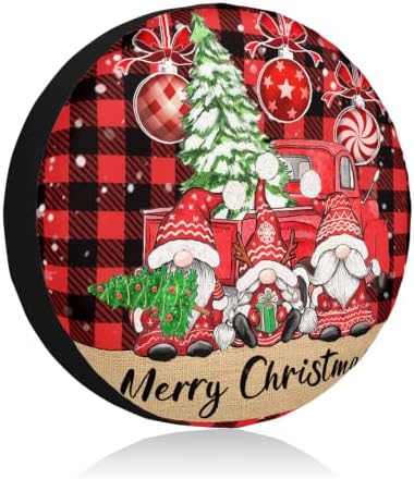 Winter Gnomes Spare Tire Cover Red Truck Xmas Decor Green Tree Wheel Sun by Unknown