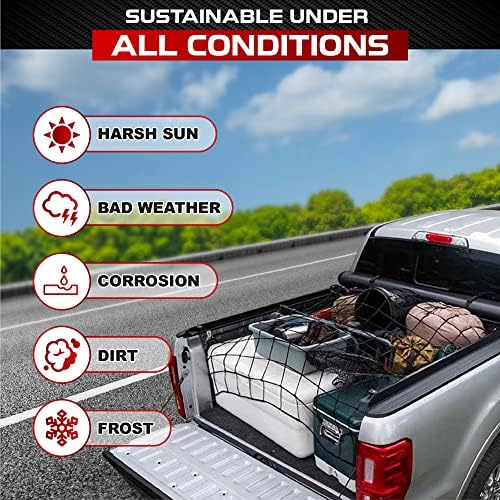 4'x6' Cargo Net for Pickup Truck Bed Stretch to 8'x12' Heavy-Duty 10mm Bed Net - Image 5