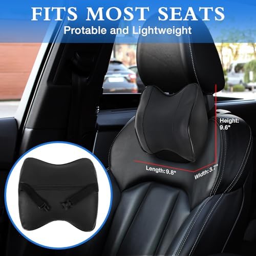 2 Pack Car Neck Pillow, Softness Leather Car Headrest Pillow, 100% Memory Foam - Image 5