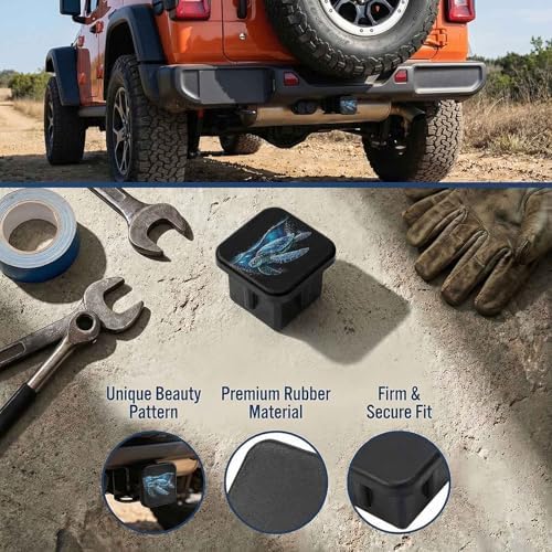 Funny Sea Turtle Tow Hitch Covers Heavy Duty Rubber Trailer Hitch Cover 2" - Image 3