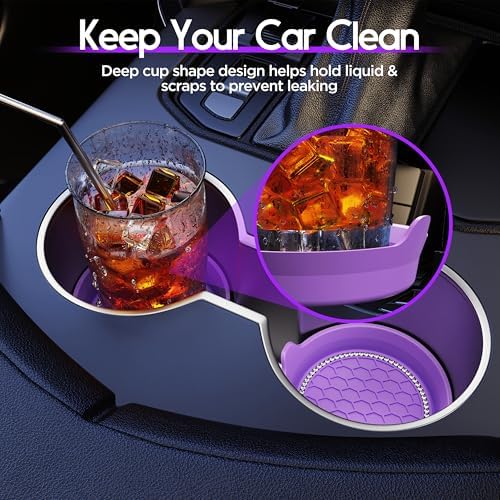 Amooca 4-Pack Car Cup Holder Coaster Bling Crystal Rhinestone Car Interior - Image 2