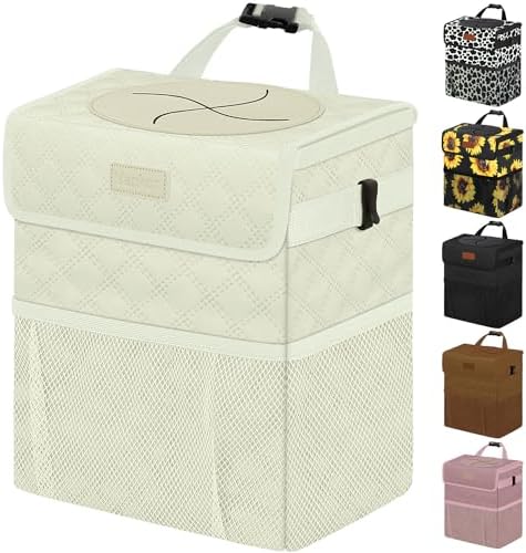 Vankor Car Trash Can with Lid Leak Proof Car Accessories by Vankor