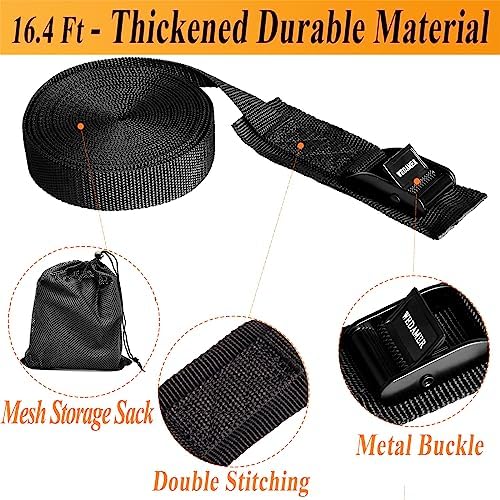 WEDAMER 6 Pack Kayak Tie Down Straps 1" x16.4Ft Cam Buckle Lashing Straps - Image 3