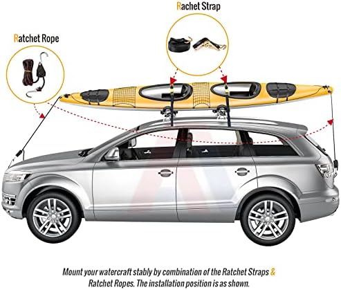 J-Bar Rack for Kayak Canoe Boat Carrier Roof Top Mount on Car SUV Truck Crossbar - Image 4