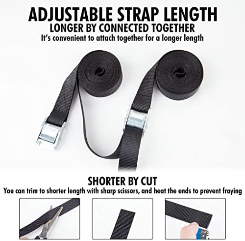 Cartman 1 in x 12 ft Lashing Straps, 16 Pack, 600 lb Break Strength - Image 5