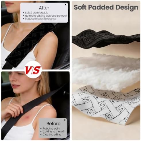 Amooca 2 Pack Seat Belt Covers Soft Shoulder Pad - Image 2