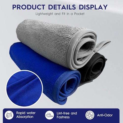 BasicGear Fishing Towel, 3 Pack, 16x16 in, Microfiber - Image 3