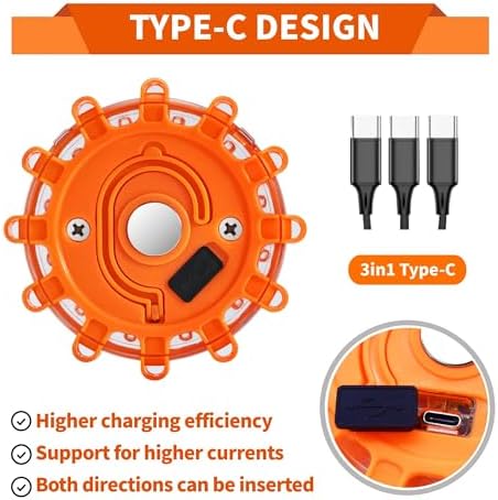 6-Pack LED Road Flares, Rechargeable roadside emergency kit - Image 3