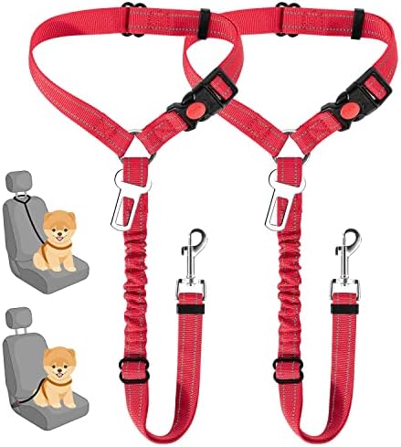 SlowTon Dog Seat Belt for Car, 2 Pack Dog Car Harness Seatbelt by SlowTon