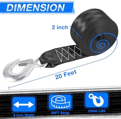 2" X 20ft Boat Trailer Winch Strap - Image 2