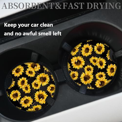 2 Pack 2.75" Sunflowers Coasters Absorbent - Image 2