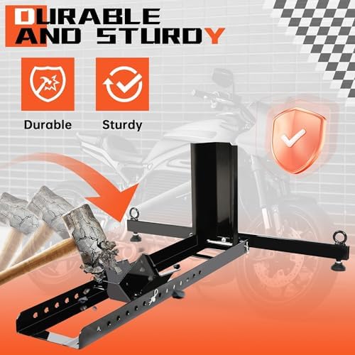 ECOTRIC Adjustable Motorcycle Wheel Chock Stand Upright 1800lb Capacity - Image 6