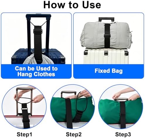 2 Pack Luggage Straps for Suitcases, Adjustable Bungee Elastic Belt - Image 5