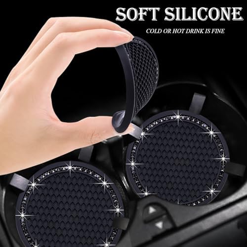 2PCS Bling Cup Holder Coaster, 2.75 Inch Auto Car Cup Holder Insert Coasters - Image 4