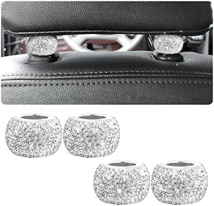 XINLIYA 4 Pack Car Headrest Collars, Bling Car Head Rest Collars Rings Decor by XINLIYA