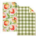 crae. Reversible Microfiber Hand Towel, Aqua Daisy Blue/Orange, 19x29 in by CraeHome