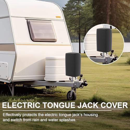 Umbrauto Electric Tongue Jack Cover, Waterproof 420D RV Trailer Hitch Cover - Image 3