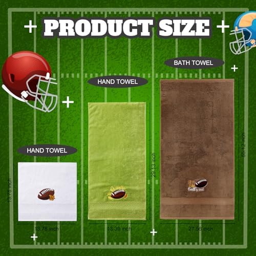 Peryiter 3 Pack Football Decorative Bath Towel Set - Image 2