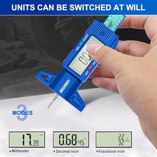 GODESON Tire Tread Depth Gauge, Digital Tire Tread Depth Gauge - Image 3
