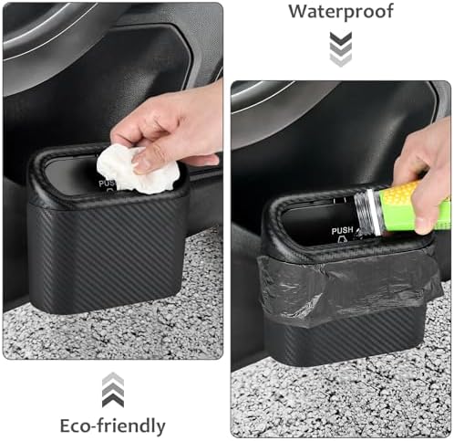 Accmor Car Trash Can with Lid, Mini Vehicle Trash Bin Portable Car Dustbin - Image 6