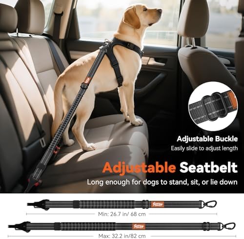2Pcs Dog Seat Belt, Dog Car Seat Belt Bungee - Image 4