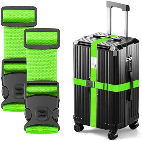 BILIONE Luggage Straps for Suitcases, Adjustable Lockable Suitcase Straps by BILIONE