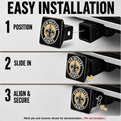 New Orleans Saints Trailer Hitch Cover - Image 5