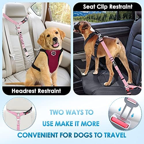 SlowTon Dog Seat Belt for Car, 2 Pack Dog Car Harness Seatbelt - Image 2