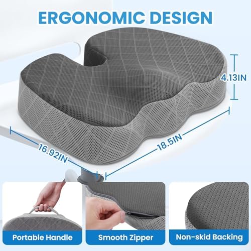 TushGuard Memory Foam Office Chair Seat Cushion - Image 2