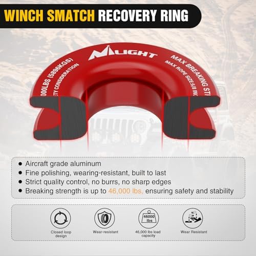 Nilight 2PCS Synthetic Soft Shackle 1/2" x 24" & Recovery Ring Kit - Image 4