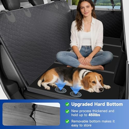 Dog Car Seat Cover Waterproof Vegan Leather, Scratchproof, Hard Bottom Back - Image 5