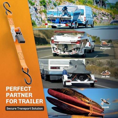 WELLUCK 304 Stainless Steel Boat Trailer Tie Down Straps 2400 LBS, 1 Inch x 4 - Image 5