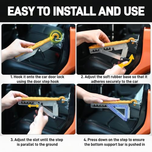 Car Door Step for Smart Fortwo Forfour 453 451 450, Foldable Roof Rack Door Step - Image 6